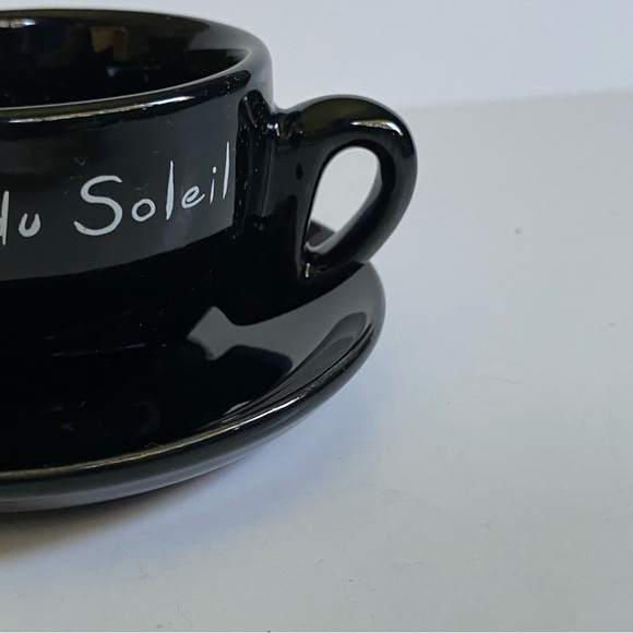 Cirque Du Soleil Expresso Cup and Saucer Black Invoke Provoke Evoke Ceramic - Picture 4 of 16